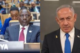 Collage photo of President William Ruto and Israel Prime Minister Benjamin Netanyau.